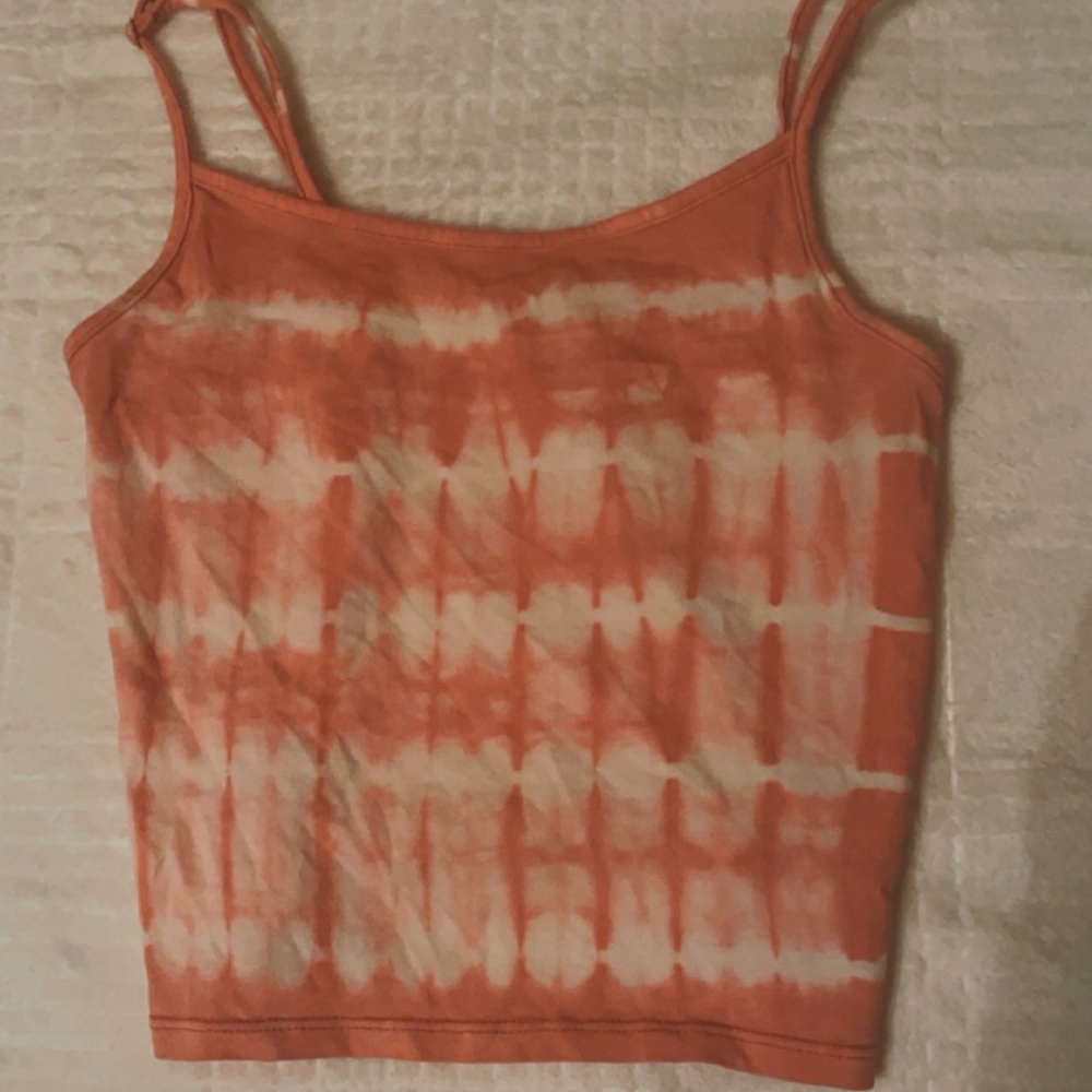 American Eagle Peach Tie Dye Cropped Tank